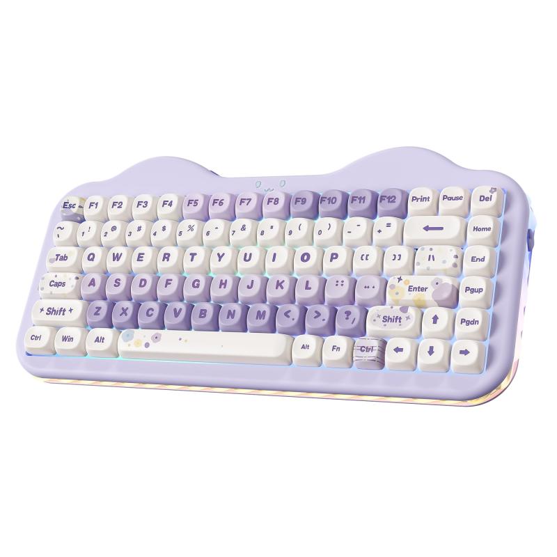 YUNZII C75 ワイヤレス メカニカルキーボード 75%レイアウト ホットスワップ対応 クリーミーキーボード NKRO PBT MOA キーキャップ RGBバックライト ガスケットマウント 可愛いケーキデザイン BT5.0/ 9,872円