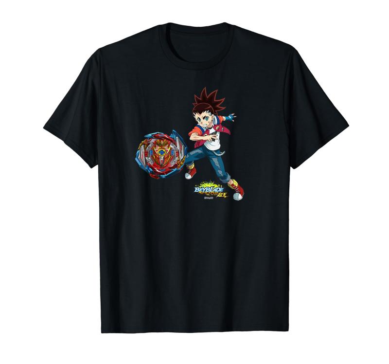 ベイブレードバースト スパーキング 赤刃アイガ＆インフィニットアキレス Tシャツ画像