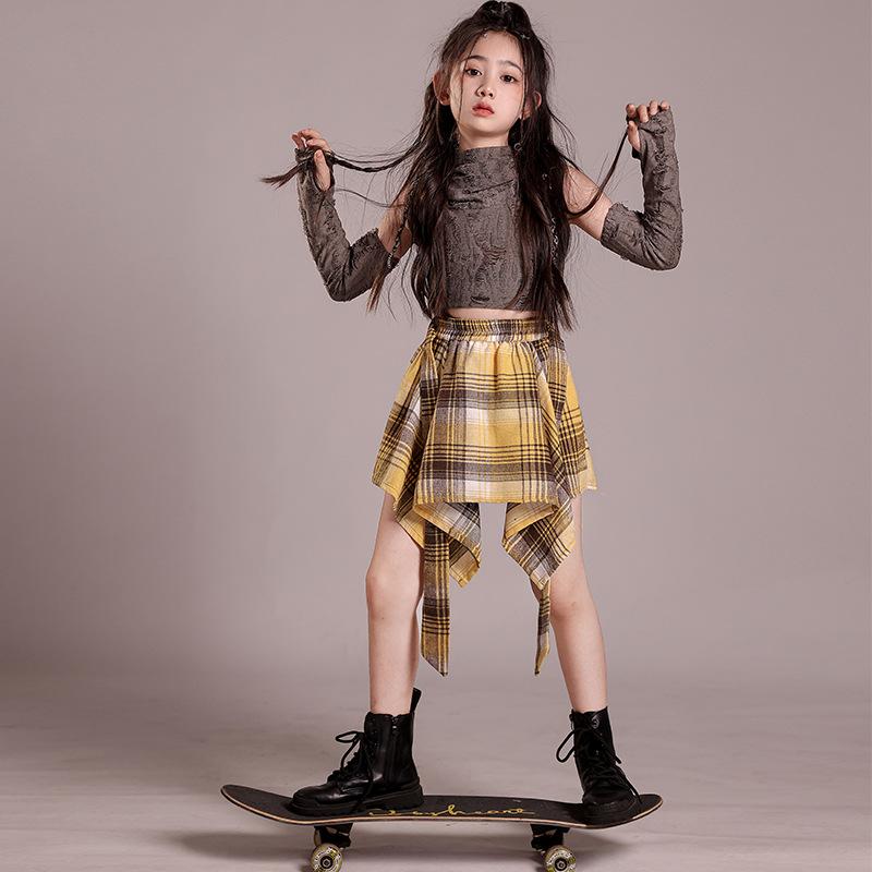 子供服 女の子 セットアップ ノースリーブ トップス スカート チェック柄 ミドル丈 薄手 かわいい ガールズ サマースタイル リゾート 普段使い