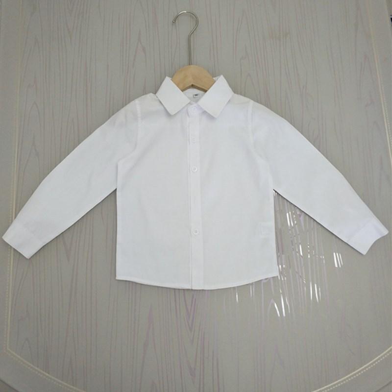 子供用シャツ 長袖 男児 スクールシャツ 綿100％ 春秋 無地 白シャツ 90cm 100cm 110cm 120cm 130cm 140cm 150cm 160cm 170cm
