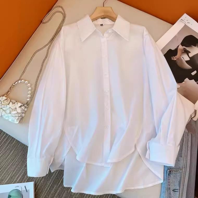 シャツ レディース ランタンスリーブ コットン 切り替え デザイン 長袖 トップス 白 フレンチスタイル 文芸 ?古 襟付き ゆるかわ ゆったり 普段使い
