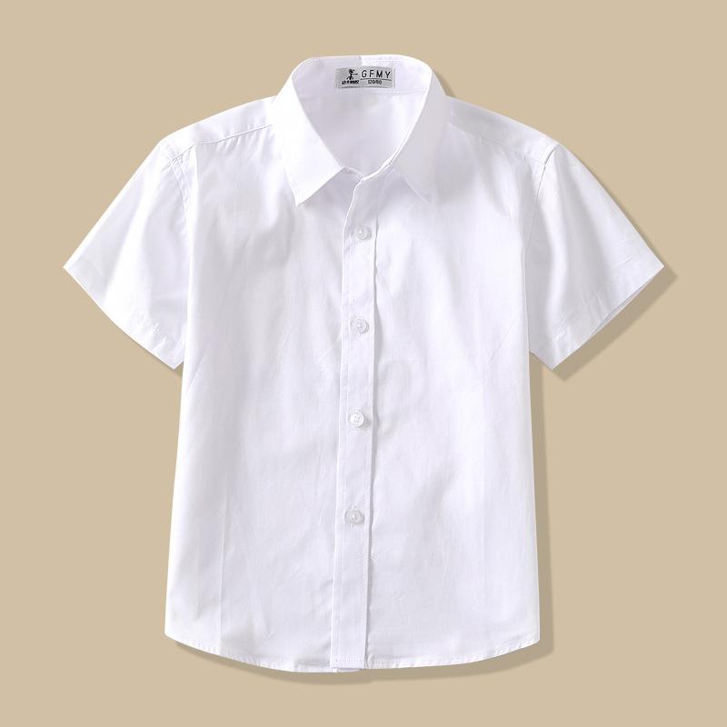 シャツ キッズ 半袖 白 ブラウス 子供服 小学生 スクールシャツ 男の子 女の子 男女兼用 綿100% 薄手 通学 発表会 フォーマル 春夏