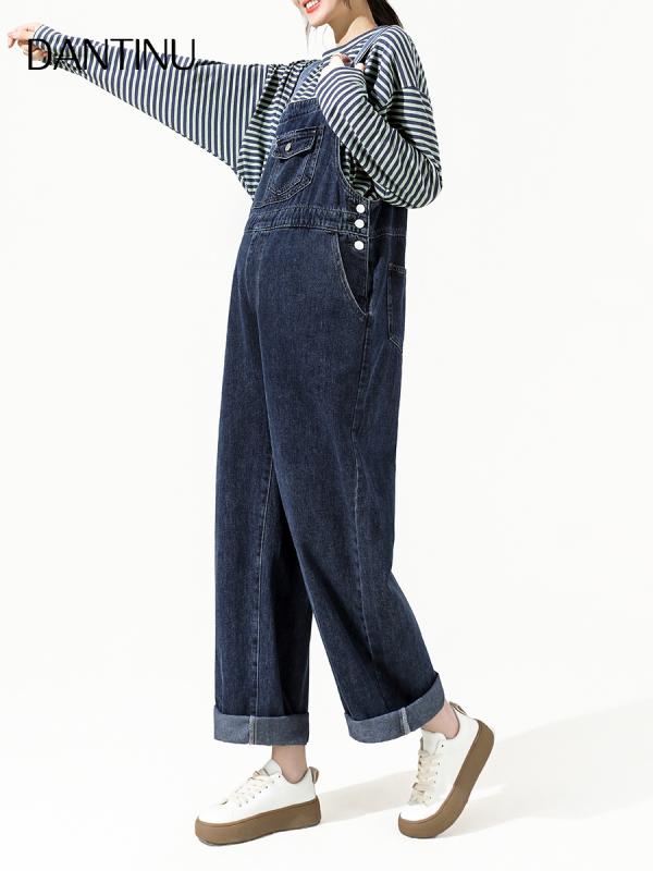 マタニティ デニム オーバーオール ゆったり ストレート パンツ マタニティウェア コットン 妊婦服 春秋 産前産後 授乳服 大きいサイズ ブルー ブラック 伸縮性