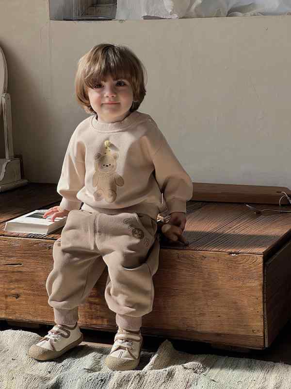 ベビー服 上下セット 春秋 A類 男の子供用 かわいい トレーナー パンツ 2点セット 綿混紡 カートゥーン