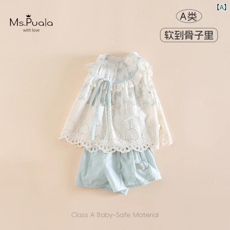 ベビー服 女の子 上下セット ノースリーブ トップス ショートパンツ 2点セット コットン100% 柔らかい かわいい おしゃれ 春夏 薄手 幼児 新生児 外出 普段使い