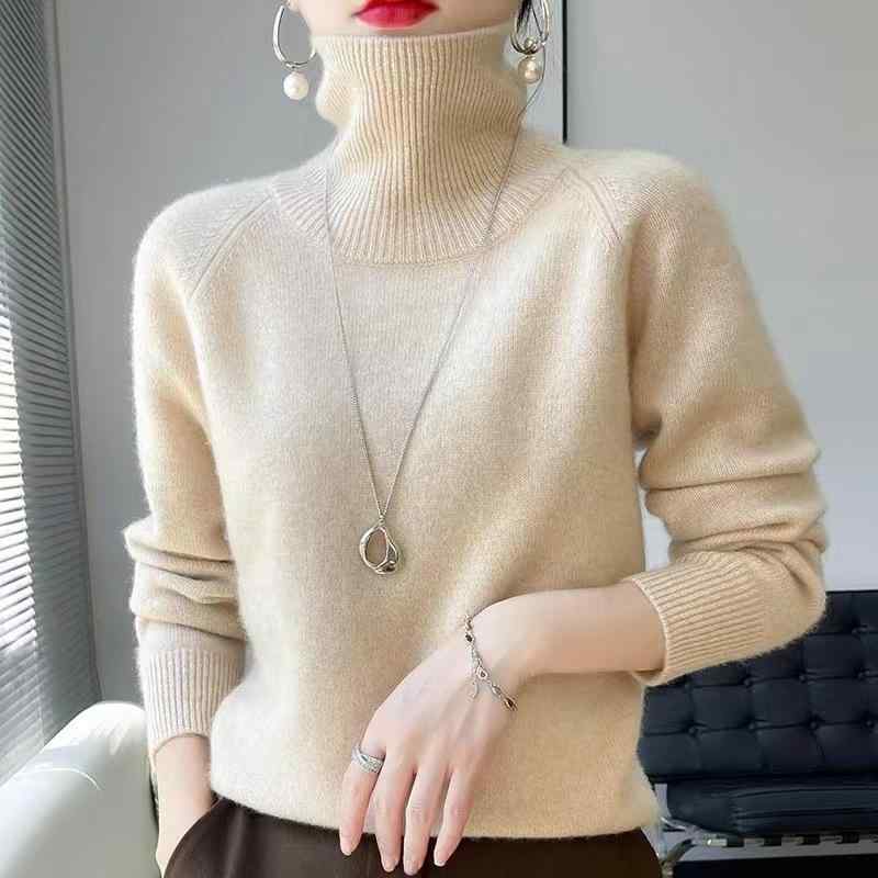ニット レディース 高 neck 冬 ピュアカラー インナー トップス 韓国 ファッション スリム 長袖 きれいめ 上品 薄手