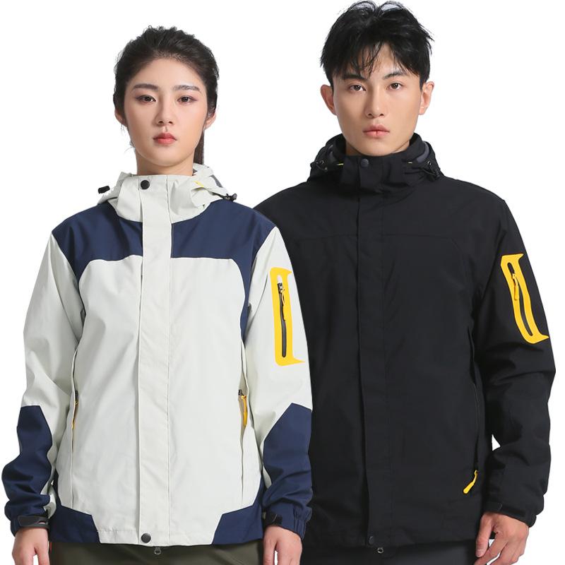 山岳パーカー メンズ レディース 防風 雨合羽 山登り御召しもの アウトドア御召しもの 秋冬用 取りはらい能力のある フリース裏地 3インチ1 上衣 セットアップ 有りの実 象牙色 黒いこと 赤いこと 薄墨色