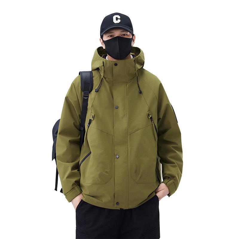マウンテンパーカー 男女兼用 防風 防水 ジャケット アウター 登山ウェア アウトドアウェア 防寒着 フリース インナー付き 3way 取り外し可能 ブラック カーキ コーヒー 杏 蛍光緑 M L XL 2XL 3XL 4XL 5XL