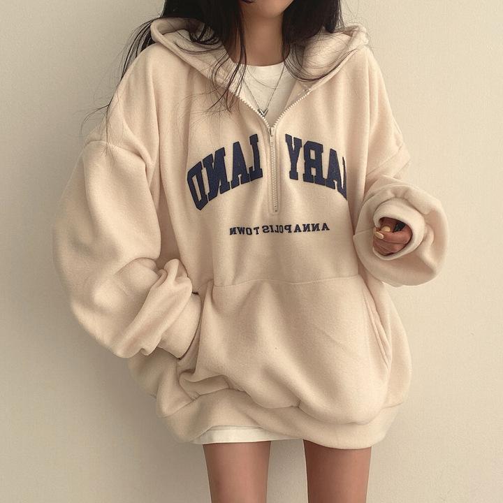 パーカー レディース 裏起毛 ジップアップ フーディー ゆったり 韓国風 秋冬 大きめサイズ 部屋着 普段使い 杏色 ブラック 深青色