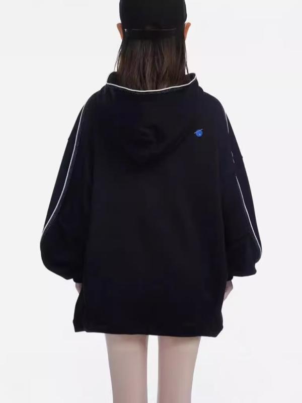 パーカー レディース 男女兼用 ゆったり 綿 長袖 フード付き 刺・墸 緑 黒 カジュアル 秋冬