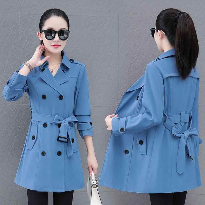 コート レディース ミドル丈 テーラードカラー ファッション カジュアル スプリングコート ダブルブレスト ポリエステル 無地 ブラック ブルー ベージュ M L XL 2XL 3XL 4XL 5XL｜イーマイショップ