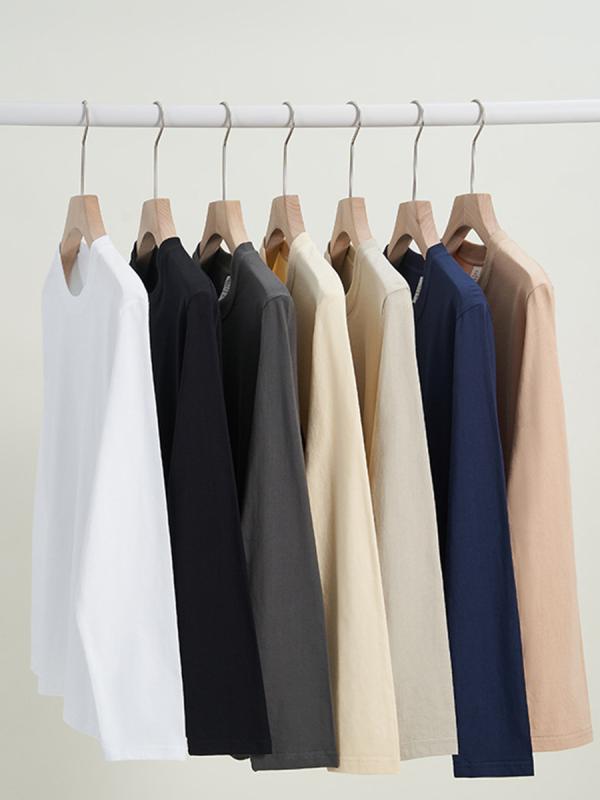 Tシャツ メンズ 男性用 長袖 インナー トップス カットソー コットン 綿100% 吸湿性 伸縮性 白 黒 春夏 秋冬