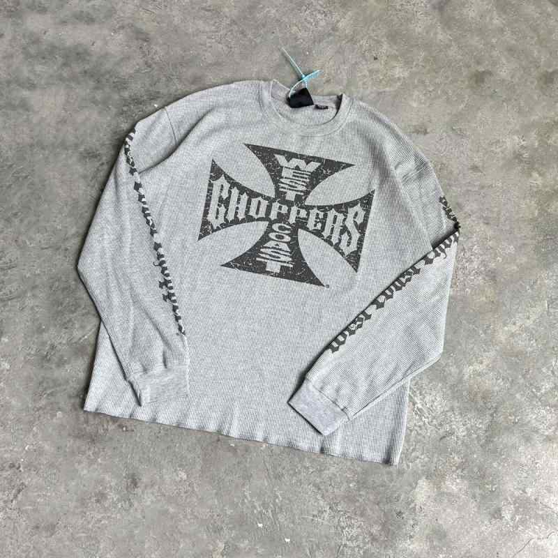 Tシャツ 男性用 ストリート アメカジ 接触冷感 ウォッフル 長袖 トップス カットソー ゆったりサイズ 普段使い