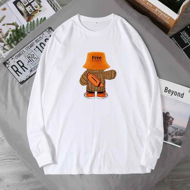 Tシャツ 男性用 長袖 大きいサイズ 綿100% ラウンドネック カットソー プルオーバー プリント 部屋着 普段使い 春秋 カジュアル リラックス 白 赤 灰色 緑 黒 紺