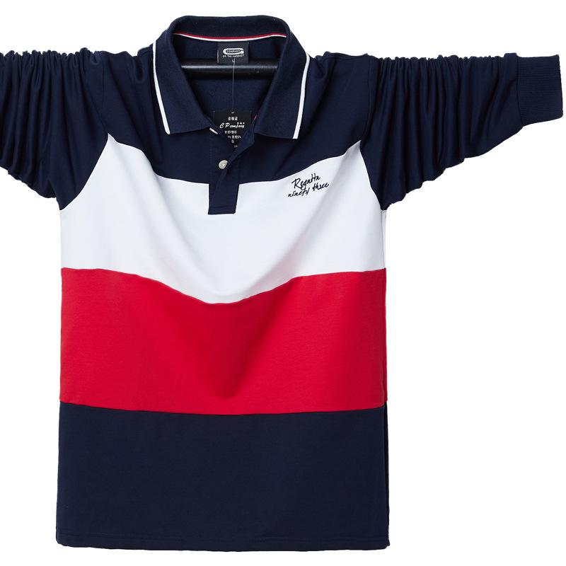 Tシャツ メンズ 大きいサイズ 長袖 襟付き ボーダー柄 カットソー コットン 接触冷感 吸湿速乾 ゆったり おしゃれ 春秋冬 M L XL XXL XXXL XXXXL 5XL レッド ブルー ホワイト ブラック グレー オレンジ ダークグレー ホワイ