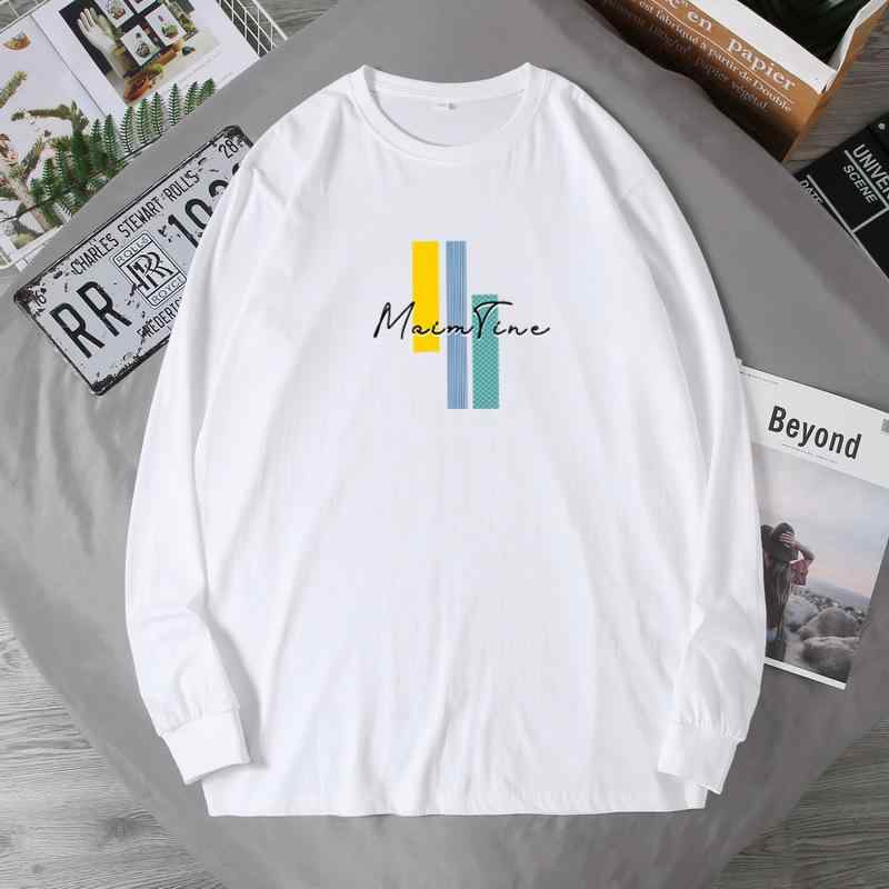 Tシャツ メンズ 男性用 長袖 コットン トップス プリント 大きいサイズ ゆったり 薄手 ラウンドネック 黒 白 グレー 春秋冬