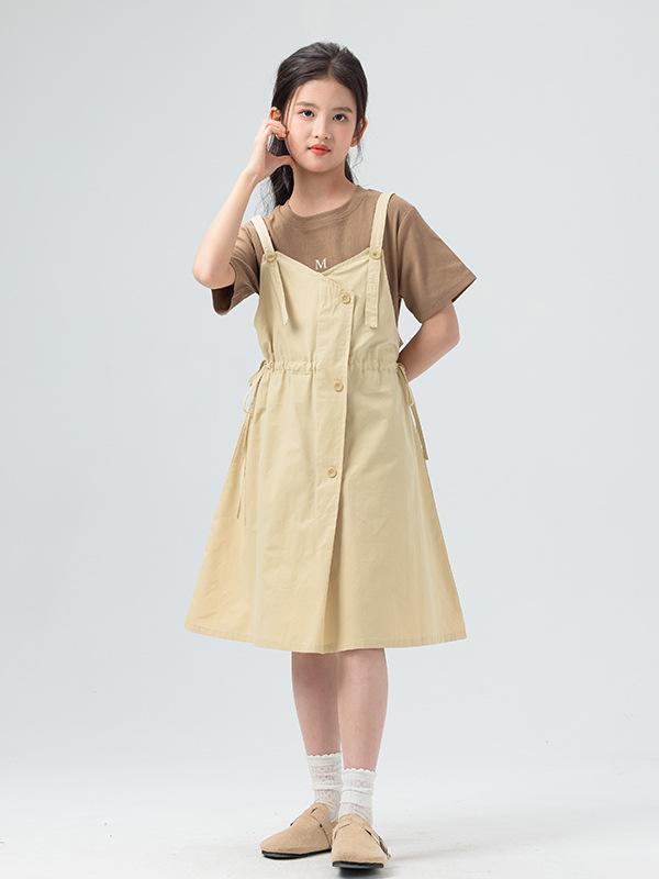 ワンピース 女の子 夏服 キャミワンピース Tシャツ セットアップ 子供服 半袖 コットン 柔らかい かわいい ガールズ カジュアル 普段着 お出かけ
