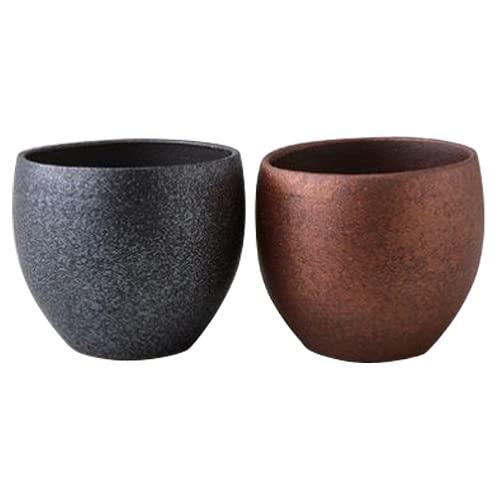 焼酎やハイボール ソフトドリンクなどを飲むのにぴったりな ロックカップ ペアセット 直径9.5cm 容量350ml 鉄分を多く含む粘土から作った陶器のカップ ギフトにも 波佐見焼 日本製 エンヴェ