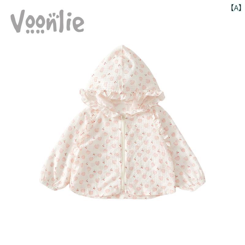 子供服 女の子 薄手パーカー 春夏 接触冷感 ベビー キッズ UVカット 紫外線対策 冷房対策 羽織り ポリエステル ピンク系