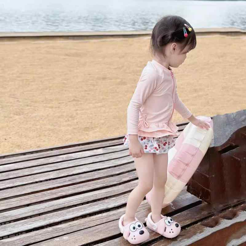 水着 女児 子供 長袖 ワンピース かわいい 速乾 小学生 幼稚園児 フリル 紫外線対策 接触冷感 ピンク系