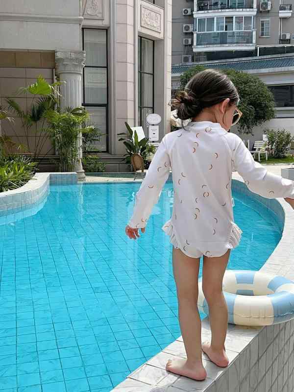 水着 キッズ 女の子 ベビー 子供 三色 花柄 長袖 ラッシュガード 速乾 接触冷感 プール 海水浴 90 100 110 120 130 140