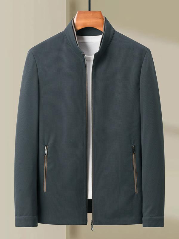 上衣 成人男性用 トップス 商行為 心地好い 立襟 成人男性服 アウター 耐摩耗 結びあわせる型 黒いこと 紺色 薄墨色 緑であること 時間 コート・ジャケット-メンズファッション