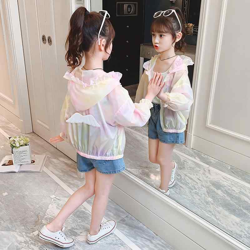 キッズ ガールズ UVカット パーカー 薄手 子供用 日焼け止め 接触冷感 アウター 紫外線対策 通気性 虫よけ 普段使い アウトドア ピンク パープル系