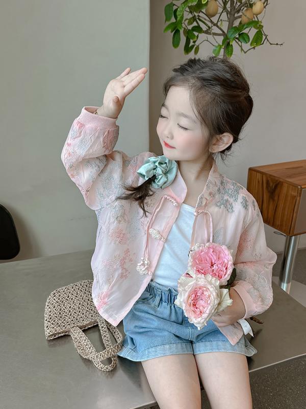 女の子 夏 防晒服 女児 トップス ピンク 接触冷感 ポリエステル 軽量 紫外線カット 夏服 子供服 女の子用 防紫外線 ピンク系 吸湿速乾 通気性 普段使い