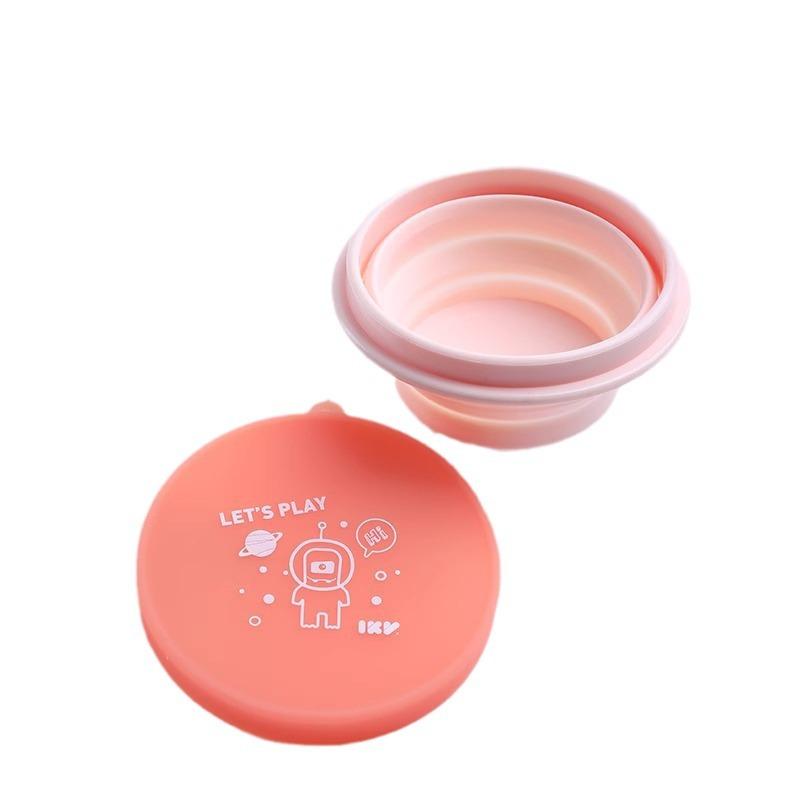 子供用食器 折りたたみボウル 食品グレード シリコン ベビー ペット 携帯 持ち運び アウトドア 食事 離乳食 防・折 蓋付き イエロー ピンク ブルー