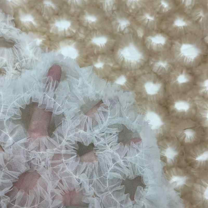 ワンピース レディース 子供服 春夏 立体 花柄 刺繍 接触冷感 ポリエステル 高級感 チュニック
