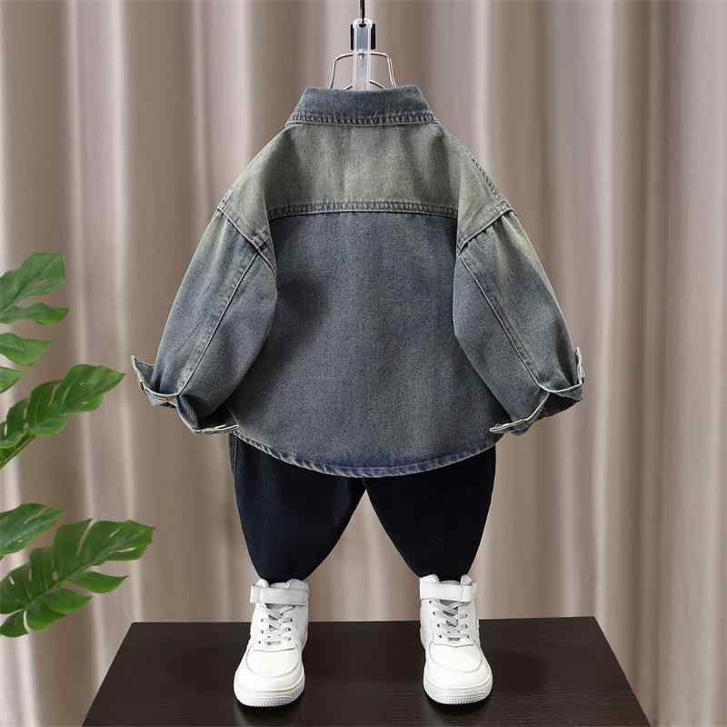 シャツ キッズ 男の子 デニムシャツ 長袖 春秋 おしゃれ かわいい 韓国風 子供服 トップス ボーイズ 春服 秋服 普段着
