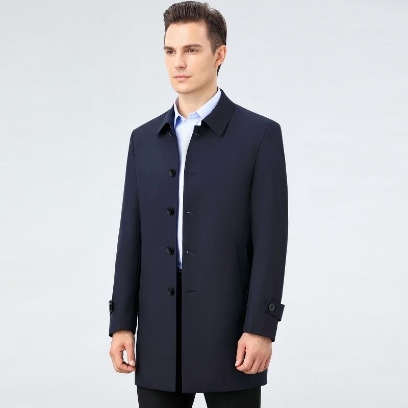 コート メンズ 男性用 スプリングコート 秋冬 紳士服 ビジネス カジュアル 中高年向け ルーズ 無地 蚕糸 ポリエステル 10,437円
