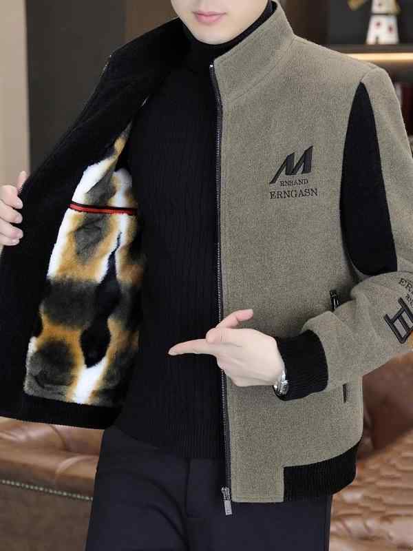 ジャケット 男性用 金貂? ウール スタンドカラー ブルゾン 秋冬 厚手 防寒 暖かい ショート コート ゆったり 長袖 ジャンパー カジュア|イーマイショップ