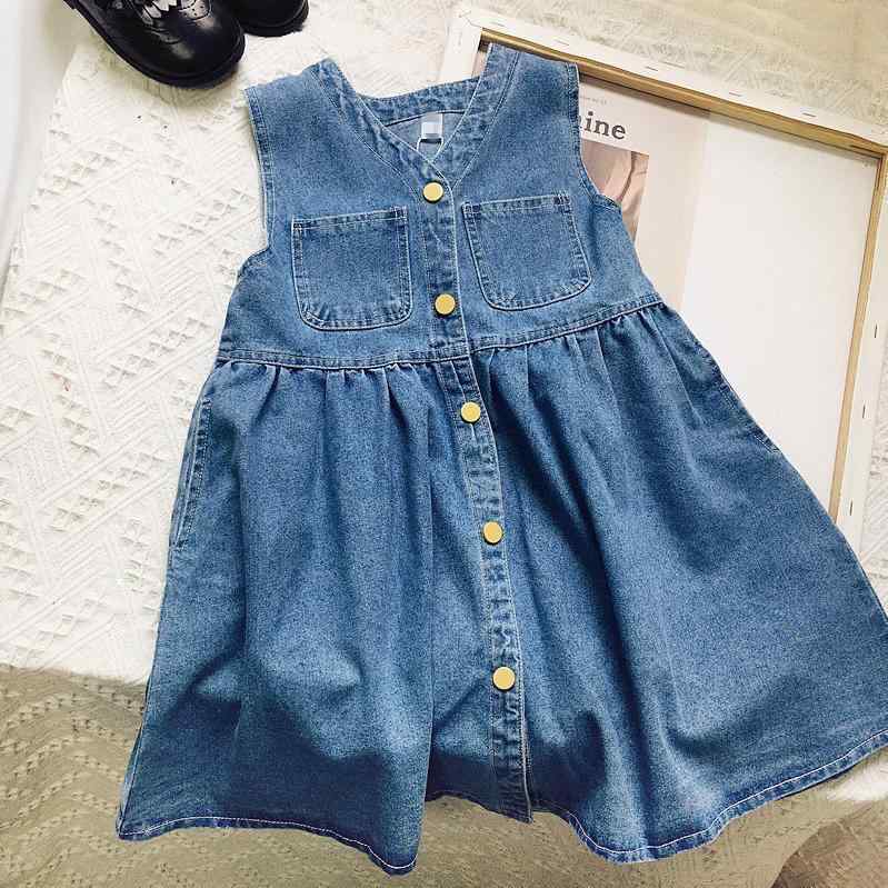 子供服 デニムワンピース セットアップ シャツ付き 女の子 ノースリーブ 春夏秋 カジュアル かわいい ガールズ キッズ B類 コットン100% 90 100 110 120 130cm