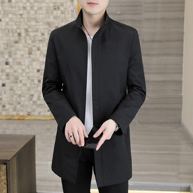 厚地の外套 メンズ 成人男性用 スプリングコート 照明ランプ色つや 無地 アウター 成人男性服 商行為 心地好い 通い