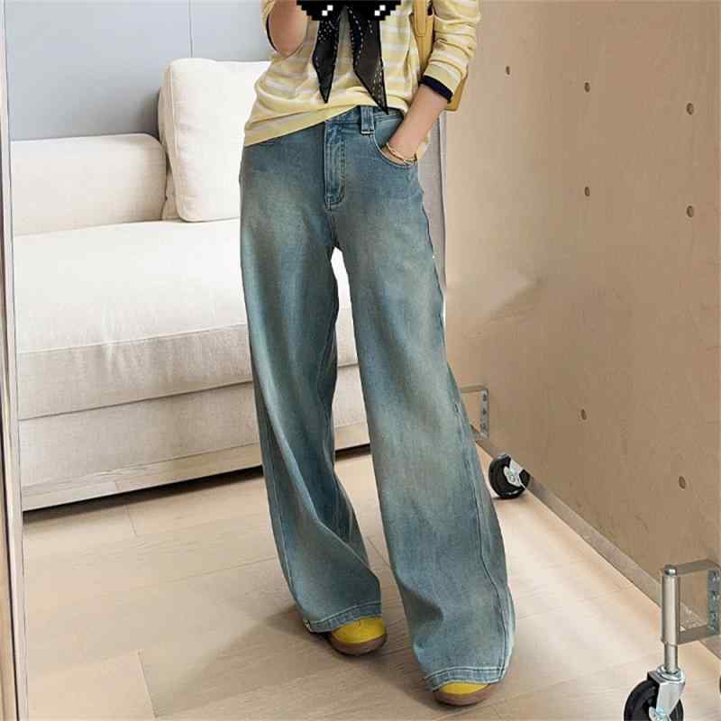 ジーンズ レディース 高腰 ストレッチ デニム 直筒パンツ ジーパン カジュアル ブルー 7,000円