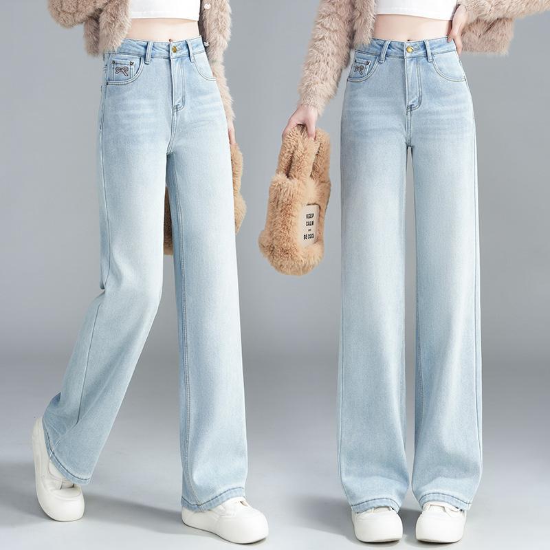 デニム レディース ジーンズ 高見え 高身長 ワイド レッグ パンツ ハイウエスト ストレート ゆったり 美脚 体型カバー カジュアル 韓国 ファッション 着痩せ 春夏 秋冬
