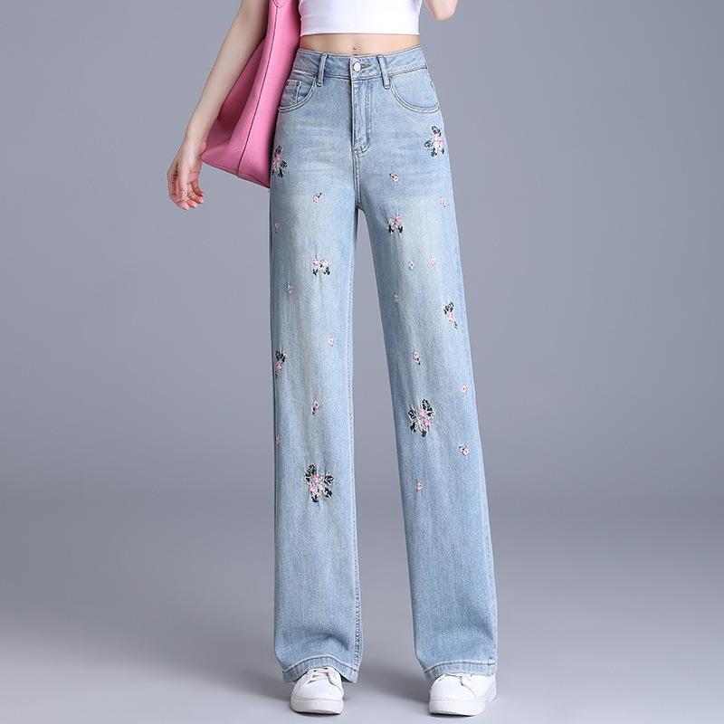 デニム レディース ストレート ワイドレッグパンツ ハイウエスト コットン ゆったり ジーパン ジーンズ 長ズボン ズボン ボトムス 普段使い 通勤用 26 27 28 29 30 31 32|イーマイショップ