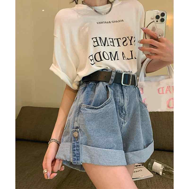 デニム ショートパンツ 女性用 夏 大きいサイズ 高腰 ワイドレッグ フレア ハーフパンツ コットン 素材 ストレート シルエット ミディアム 厚み ジッパー 詳細 ヴィンテージ ブルー ブラックグレー 気質 通勤 スタイル 水洗い 加工 軽量 通年 普