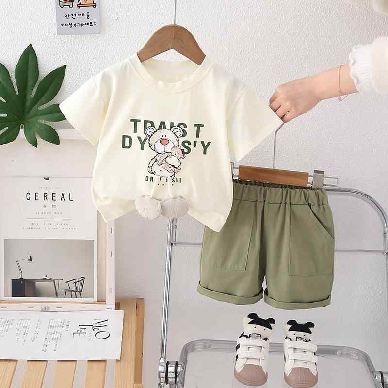 キッズ Tシャツ パンツ 上下セット 小童 半袖 カートゥーン柄 コットン 薄手 男の子 かわいい 普段着 部屋着 春夏