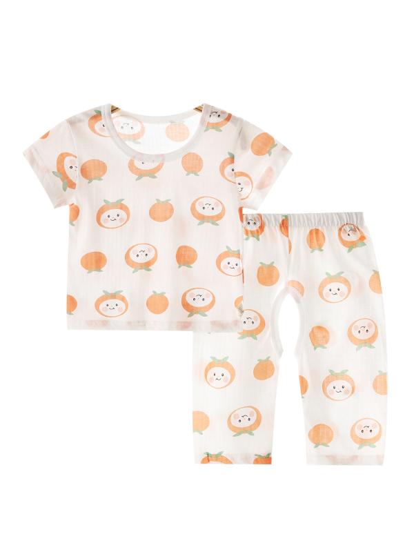 子供用セットアップ ベビー服 春夏 半袖 7分丈パンツ 2点セット 赤ちゃん 綿100% ルームウェア パジャマ 薄手 かわいい カジュアル 保育園 幼稚園 普段使い 70 80 90 100