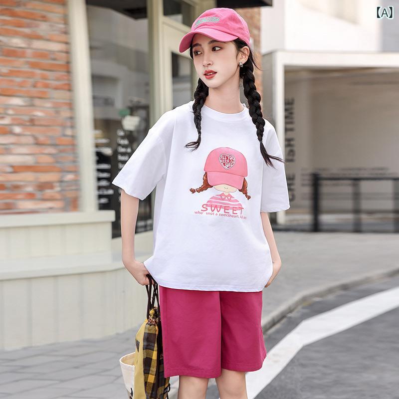 Tシャツ 女の子 キッズ 半袖 短パン 上下セット 薄手 夏 子供服 フルーツ柄 トップス ショーツ 2点セット かわいい ガールズ おしゃれ 普段着 部屋着