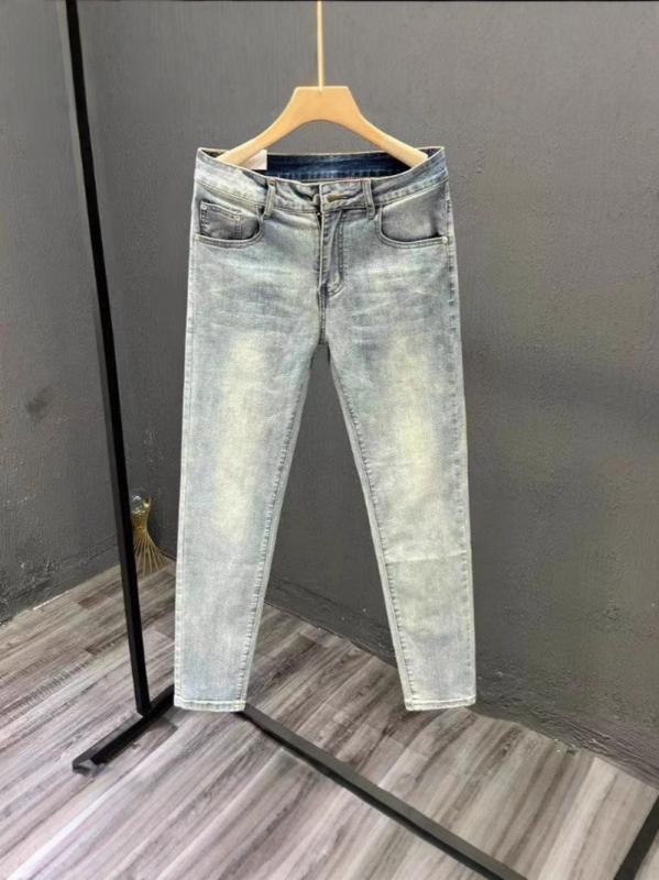 デニム メンズ デニムパンツ ジーンズ ジーパン ストレート ダメージ ウォッシュ加工 薄手 ストレッチ 伸縮性 春夏 秋