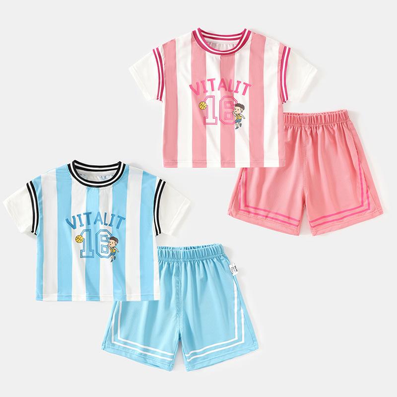 ベビー キッズ スポーツウェア 上下セット 薄手 半袖 短パン 夏服 男の子 女の子 幼児 子供 普段使い 部屋着