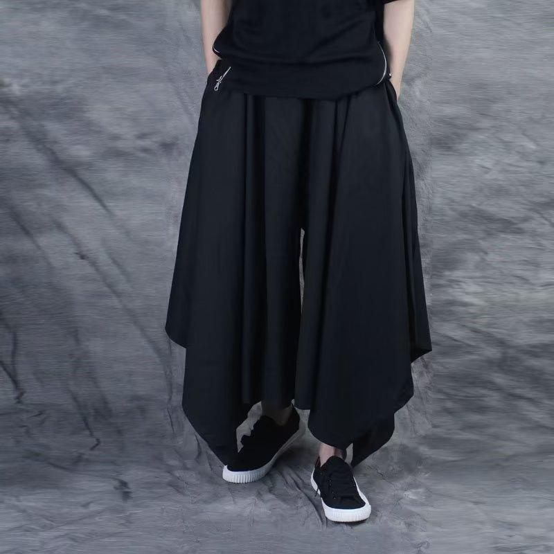 スカート メンズ ワイドレッグパンツ 和風 袴パンツ ルーズ カジュアルパンツ ズボン 春