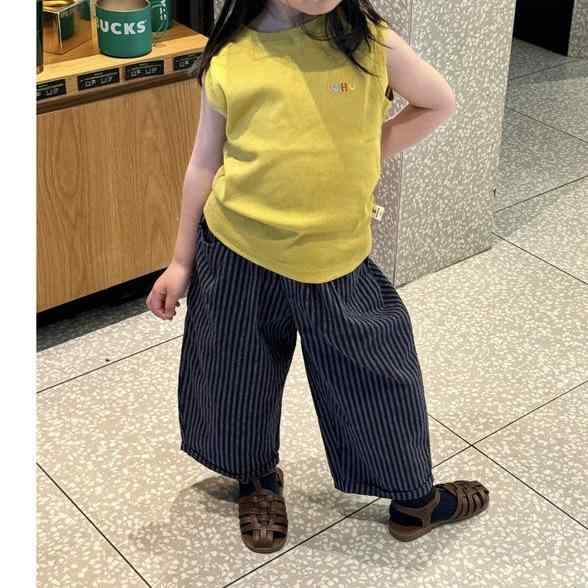子供服 夏セットアップ ベビー服 女の子 夏服 上下セット タンクトップ ストライプ柄 カジュアルパンツ 薄手 かわいい 韓国風 キッズ ボーイズ ガールズ 普段着 部屋着 綿95%