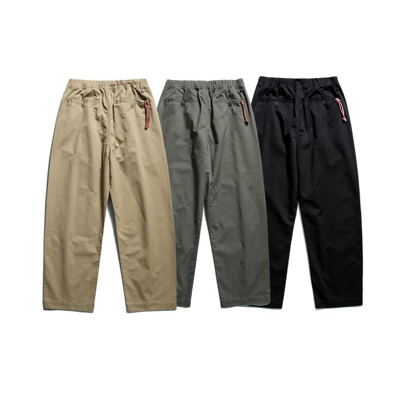 パンツ 男性用 ワークパンツ ルーズフィット ストレートパンツ カーゴパンツ コットン ミリタリースタイル カジュアル ブラック カーキ グリーン