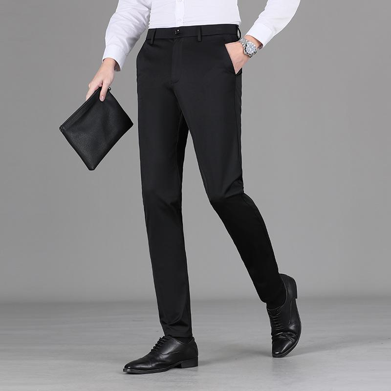 パンツ 男性用 ストレートパンツ 中厚手 ストレッチ 伸縮性 ウエストゴム 大きいサイズ ビジネス ビジカジ オフィスカジュアル 普段使い