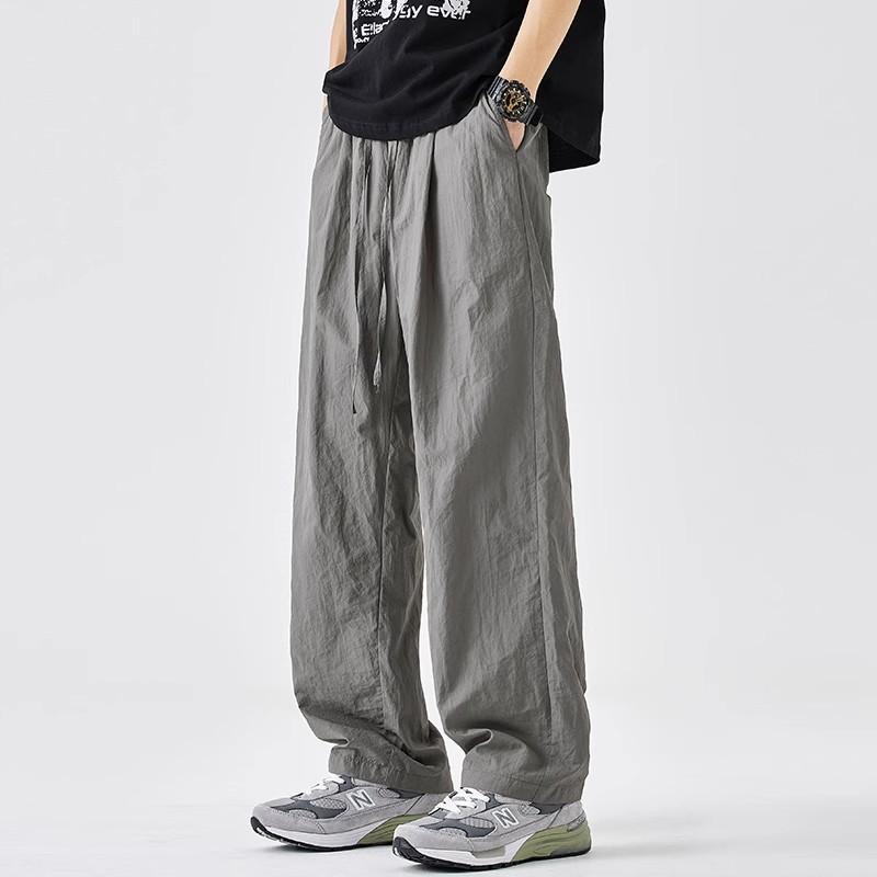パンツ メンズ スポーツパンツ スウェットパンツ 春夏 接触冷感 吸湿速乾 ゆったり ストレート ズボン カジュアルパンツ 黒 グレー カーキ色 緑