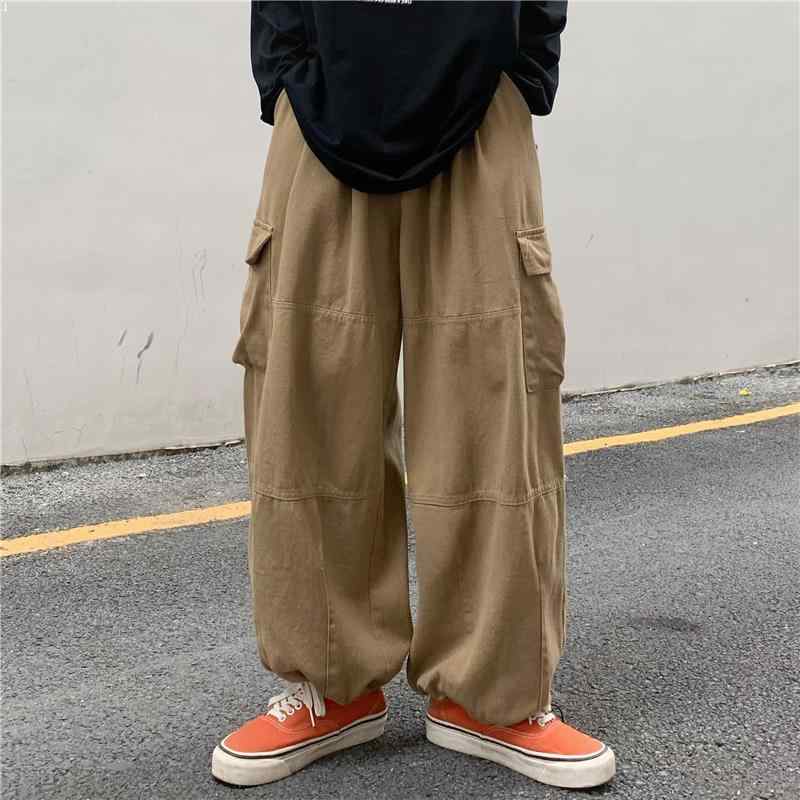パンツ 男性用 ワークパンツ ストレート カーゴパンツ ワイドレッグ カジュアルパンツ 綿100％ ミリタリー カーキ ブラック